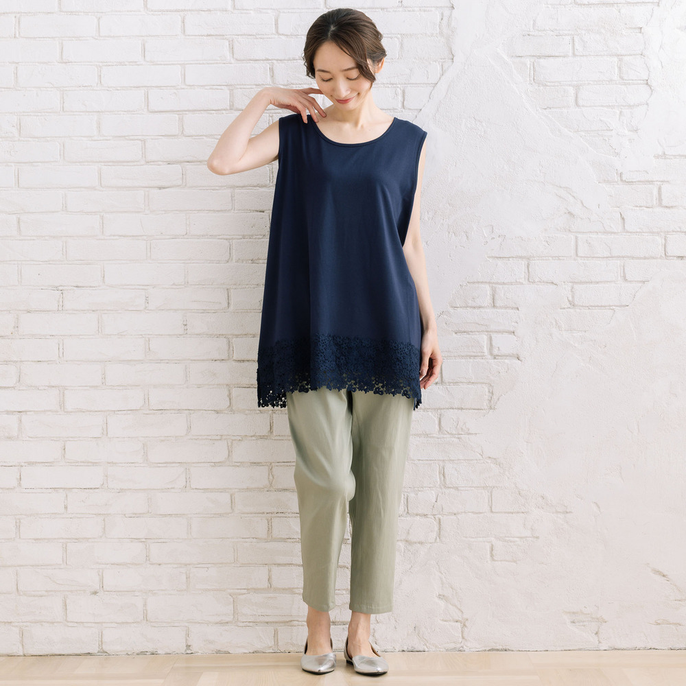 21号(6L~) 【抗菌・防臭】裾レースタンクトップ17