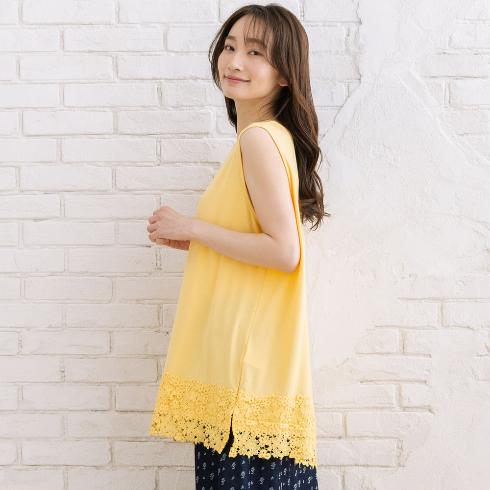 21号(6L~) 【抗菌・防臭】裾レースタンクトップ18