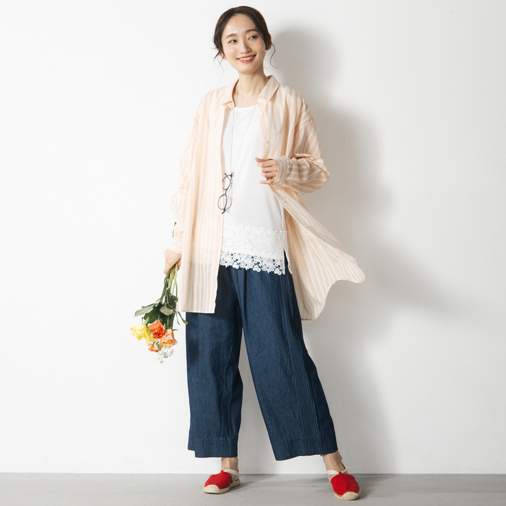 21号(6L~) 【抗菌・防臭】裾レースタンクトップ2