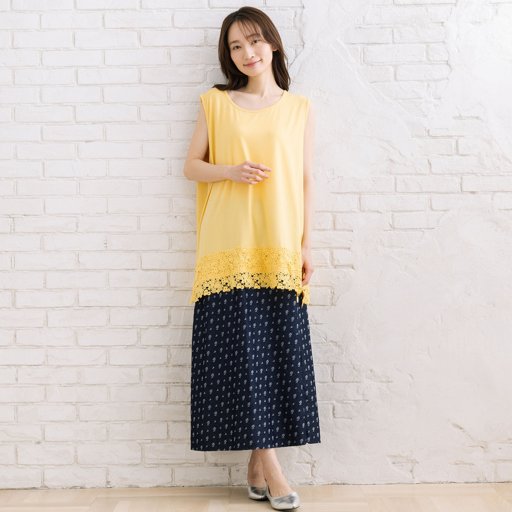 21号(6L~) 【抗菌・防臭】裾レースタンクトップ7