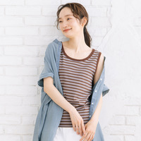 21号(6L～) ボーダーテレコタンクトップ【予約販売限定】