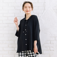 【COOL・UV・防シワ】スムースジョーゼットフーディブルゾン