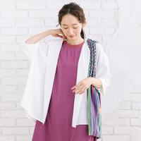 【COOL・UV・防シワ】スムースジョーゼットフーディブルゾン