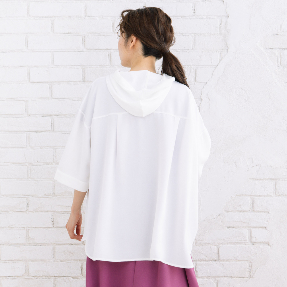 【COOL・UV・防シワ】スムースジョーゼットフーディブルゾン12