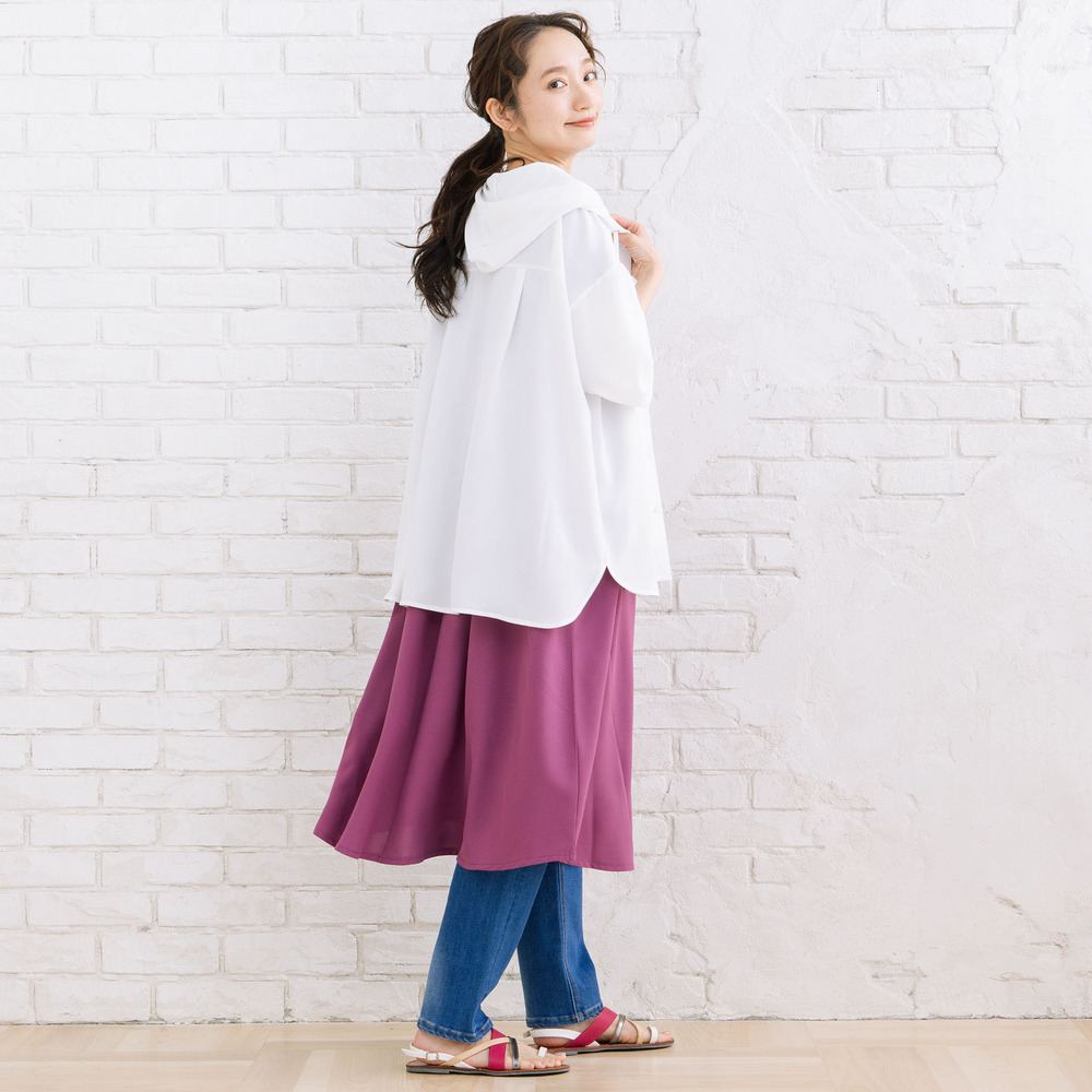 【COOL・UV・防シワ】スムースジョーゼットフーディブルゾン4