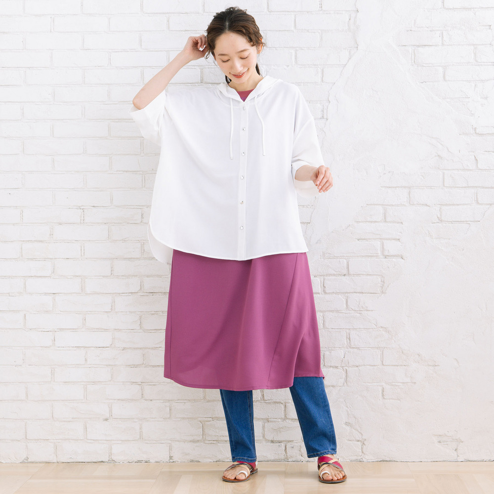 【COOL・UV・防シワ】スムースジョーゼットフーディブルゾン6