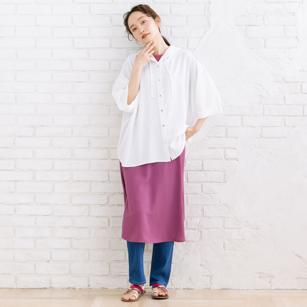 【COOL・UV・防シワ】スムースジョーゼットフーディブルゾン7