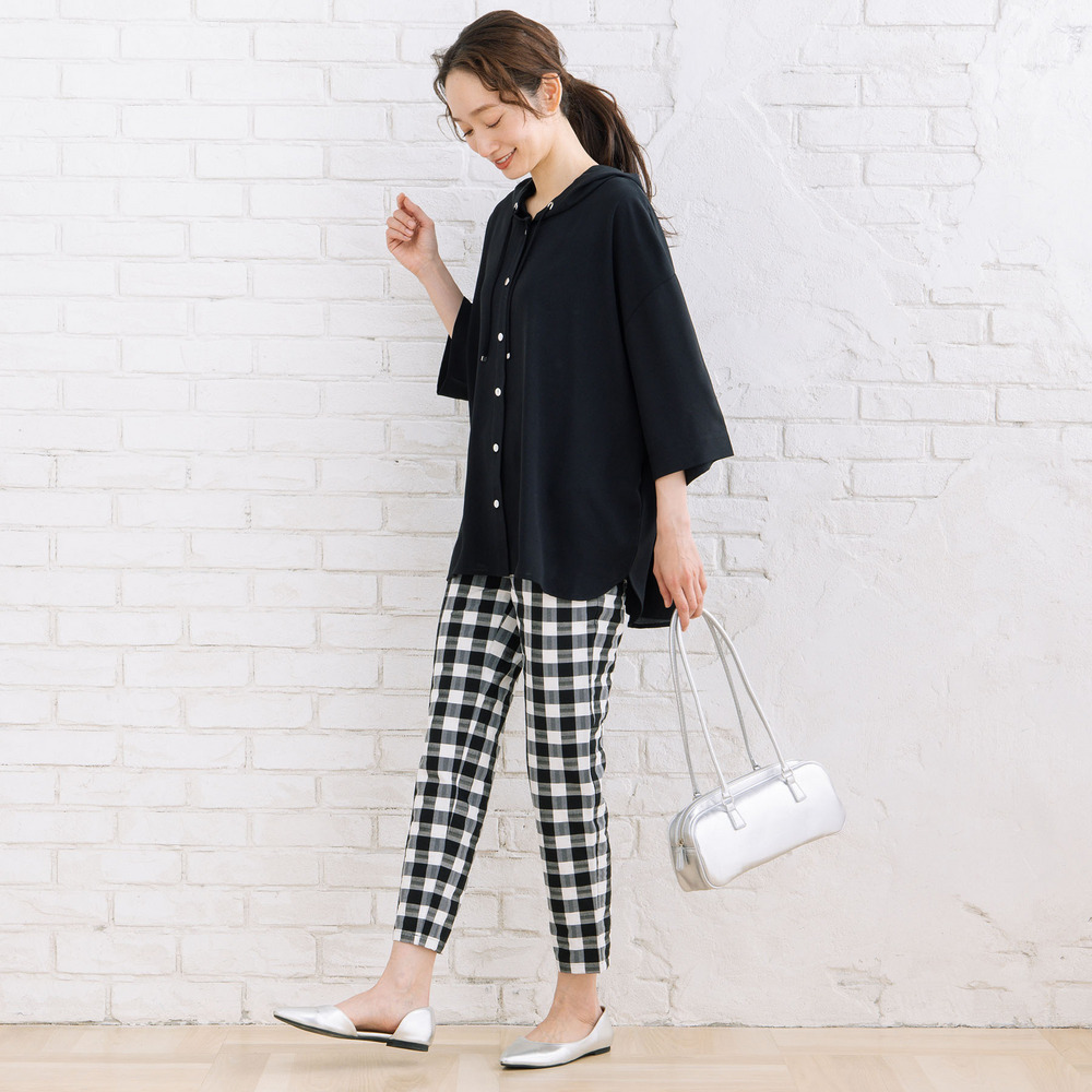 【COOL・UV・防シワ】スムースジョーゼットフーディブルゾン9