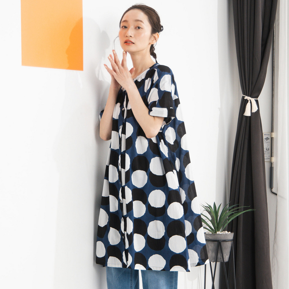 21号(6L～) サークルプリントチュニック【予約販売限定】