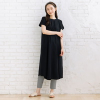 【COOL・UV・防シワ】スムースジョーゼットリブワンピース