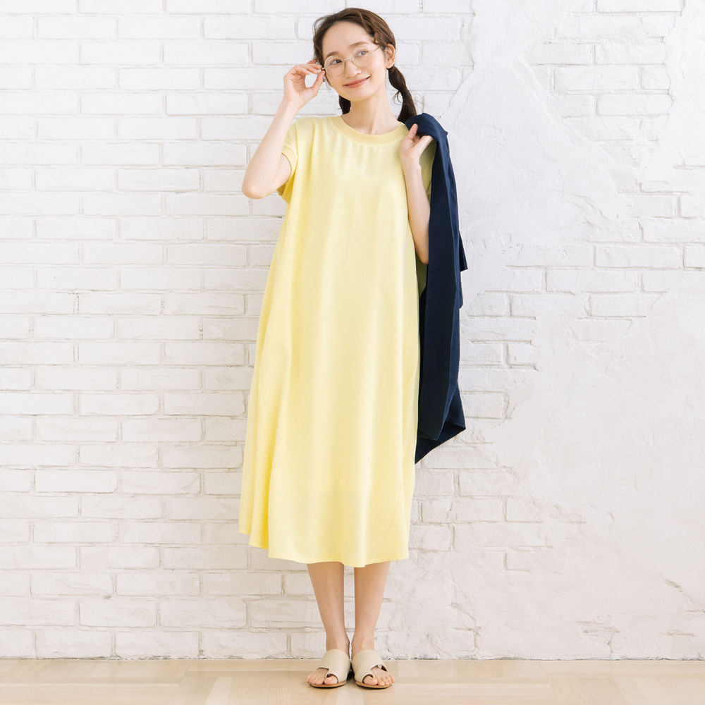 【COOL・UV・防シワ】スムースジョーゼットリブワンピース11