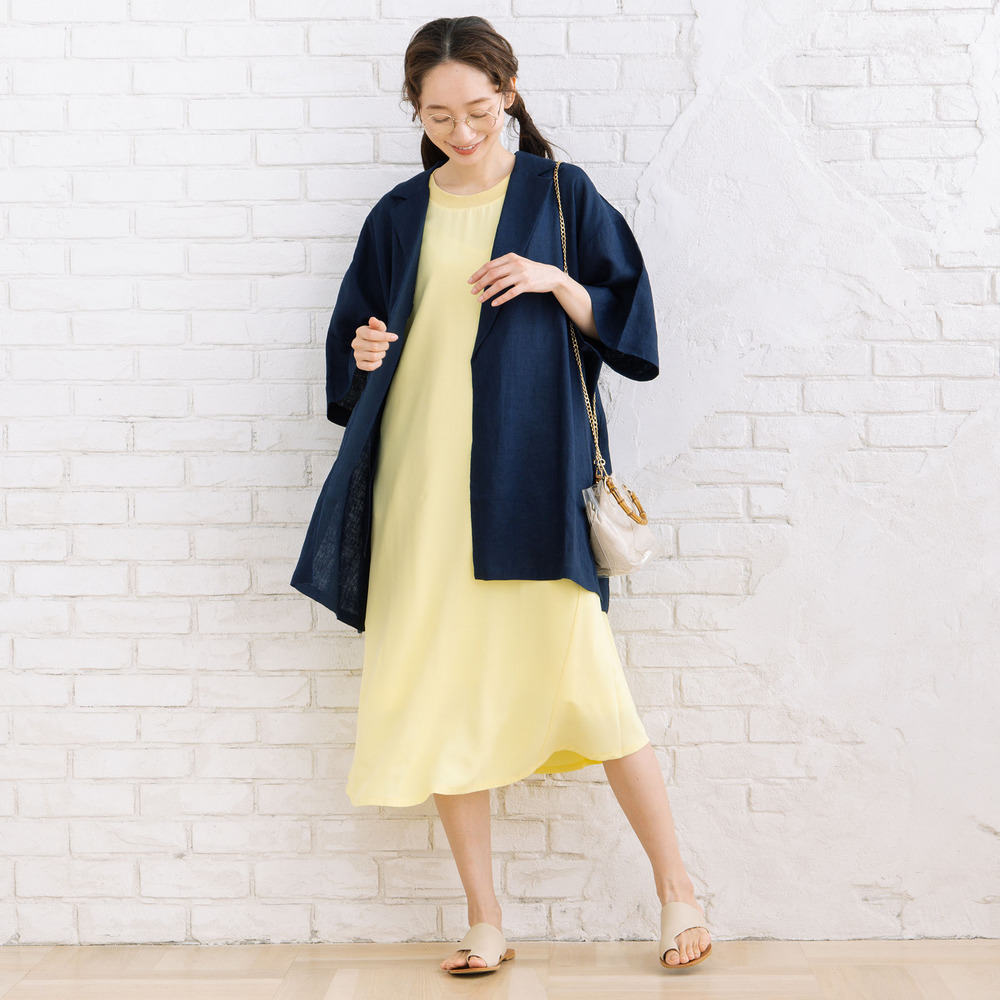 【COOL・UV・防シワ】スムースジョーゼットリブワンピース13