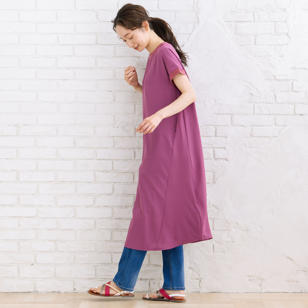 【COOL・UV・防シワ】スムースジョーゼットリブワンピース14