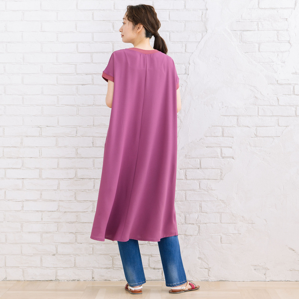 【COOL・UV・防シワ】スムースジョーゼットリブワンピース15