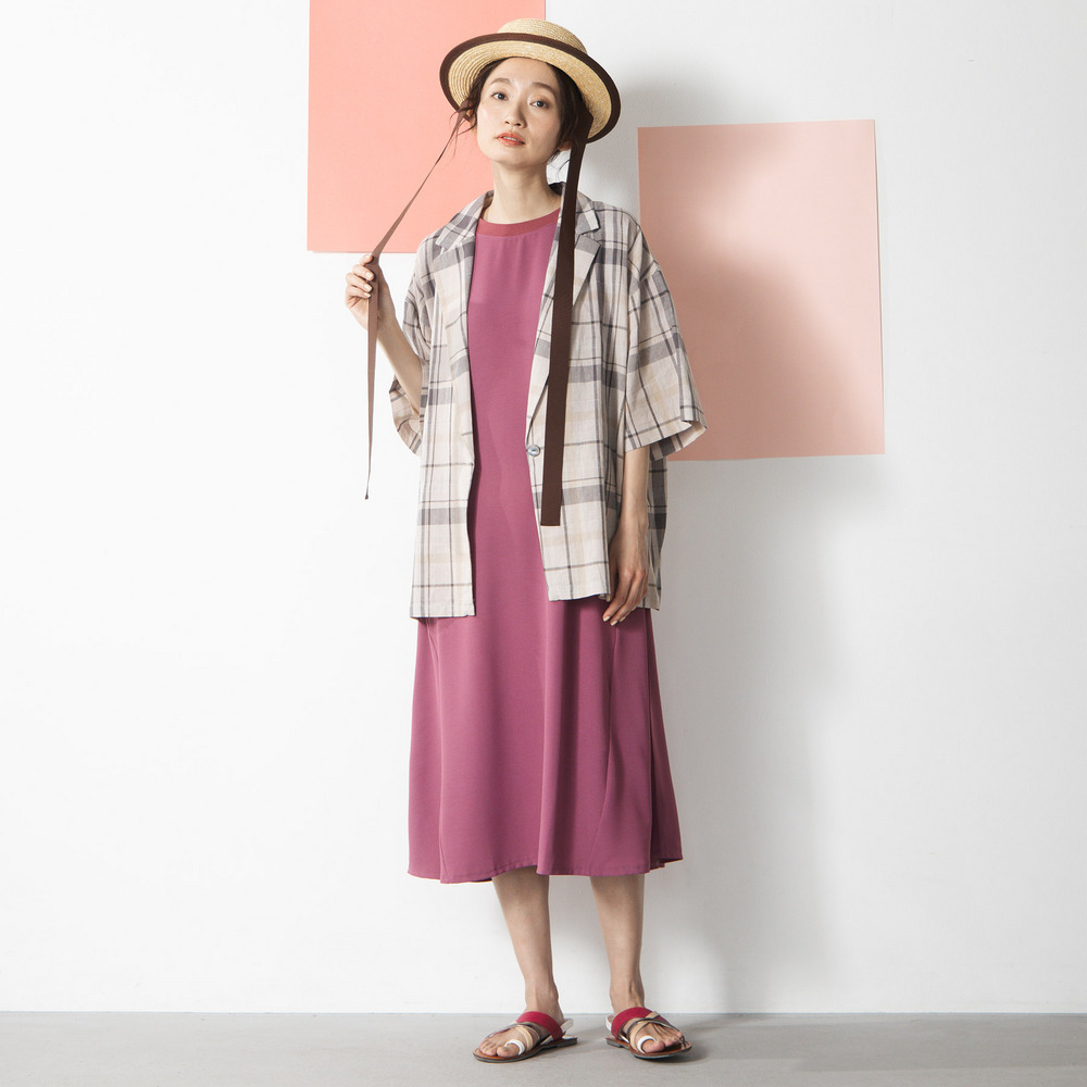 【COOL・UV・防シワ】スムースジョーゼットリブワンピース3