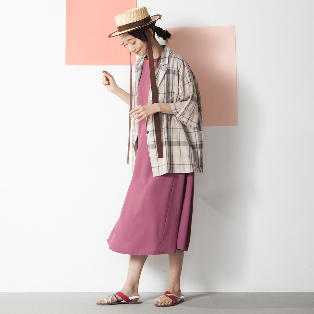 【COOL・UV・防シワ】スムースジョーゼットリブワンピース4