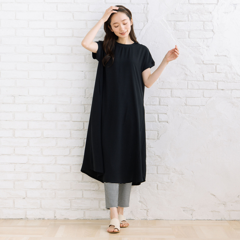 【COOL・UV・防シワ】スムースジョーゼットリブワンピース8