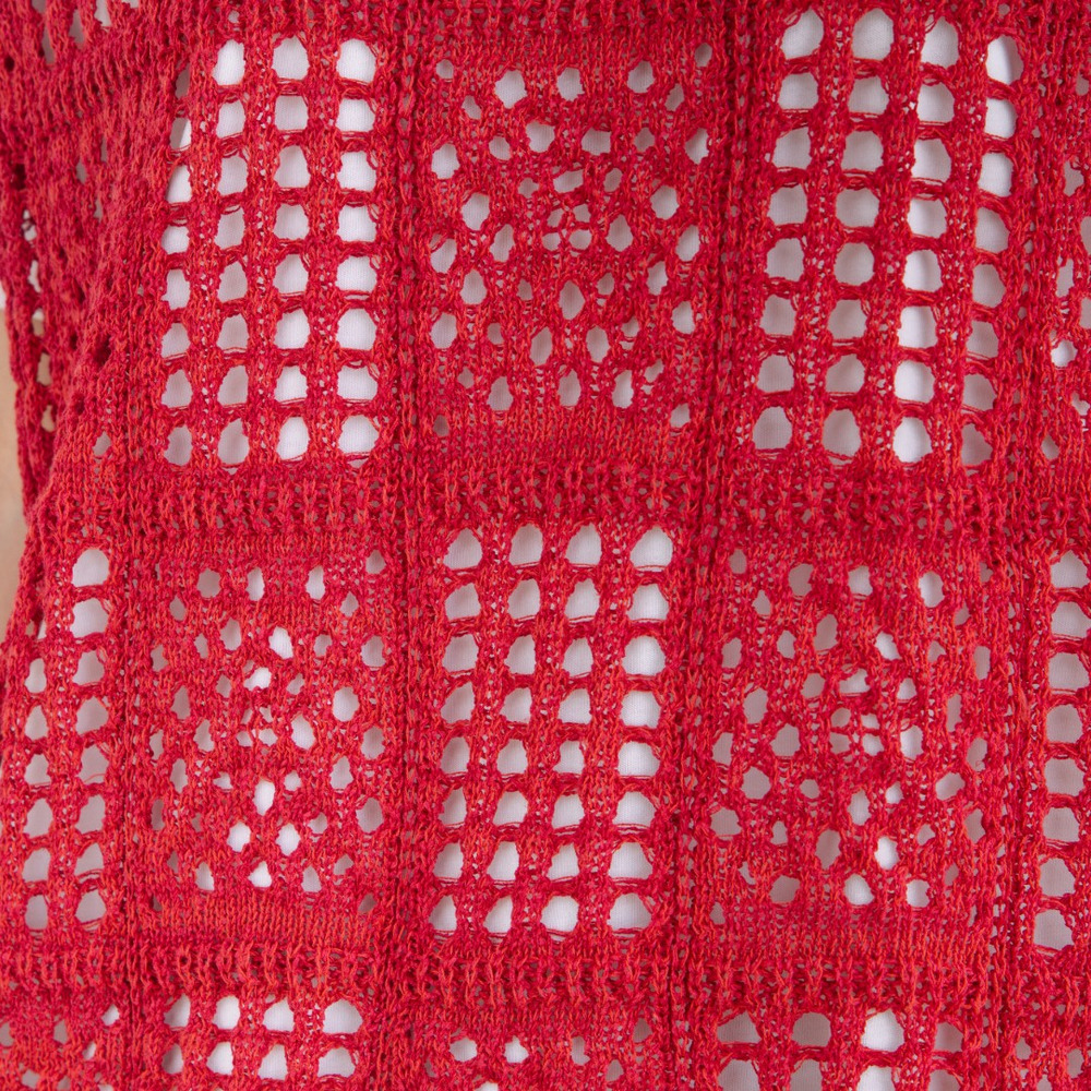 21号(6L~) 〈MADE IN JAPAN〉【抗菌防臭】ホールガーメントブロックレース柄ニットベスト17