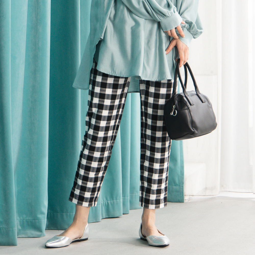 21号(6L～) アソートチェックストレッチパンツ【予約販売限定】