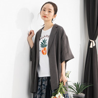 [Rogique]リネンハーフスリーブジャケット