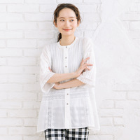 [Rogique]マニーレースライトボイルシャツ