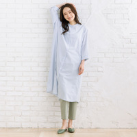 【sabstreet bis】【web限定】 【接触冷感】Aラインシャツワンピース