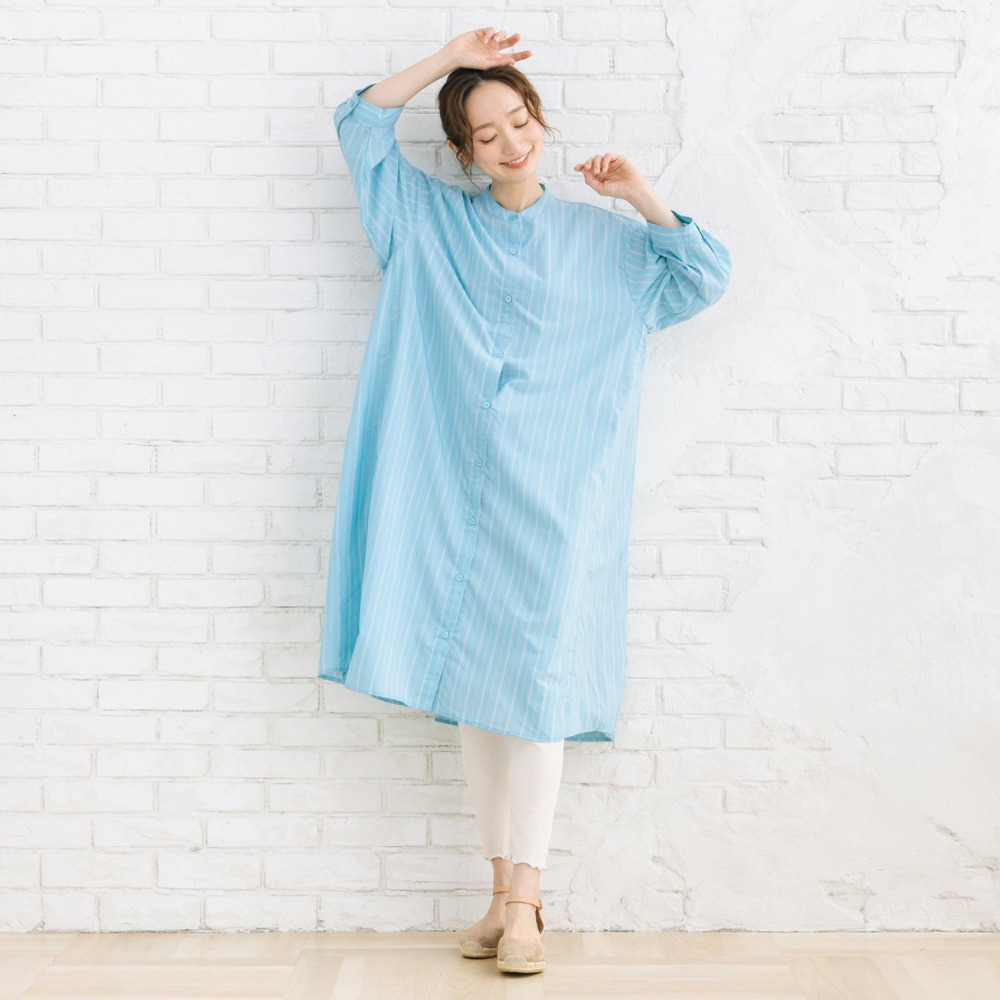 【sabstreet bis】【web限定】 【接触冷感】Aラインシャツワンピース13