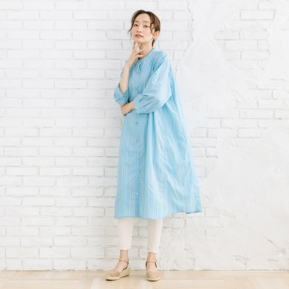 【sabstreet bis】【web限定】 【接触冷感】Aラインシャツワンピース14