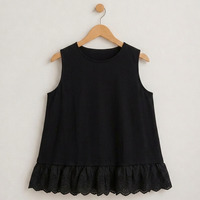 【sabstreet bis】【web限定】 裾刺繍レースタンクトップ