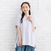 【sabstreet bis】【web限定】 【COOL・UV・防シワ】ライトジョーゼットスキッパーシャツ