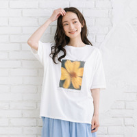 【sabstreet bis】【web限定】 【接触冷感・UV】フラワーフォトプリントTシャツ