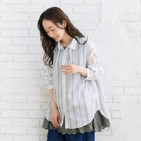 【sabstreet bis】【web限定】 シアーストライプシャツ