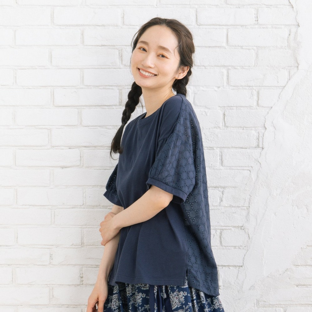 21号(6L～) サークルレースコンビカットソー【予約販売限定】