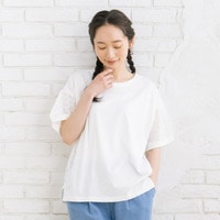 21号(6L～) サークルレースコンビカットソー【予約販売限定】