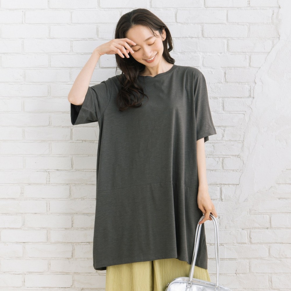 【sabstreet bis】【web限定】 (接触冷感)コットンスラブコクーンチュニック