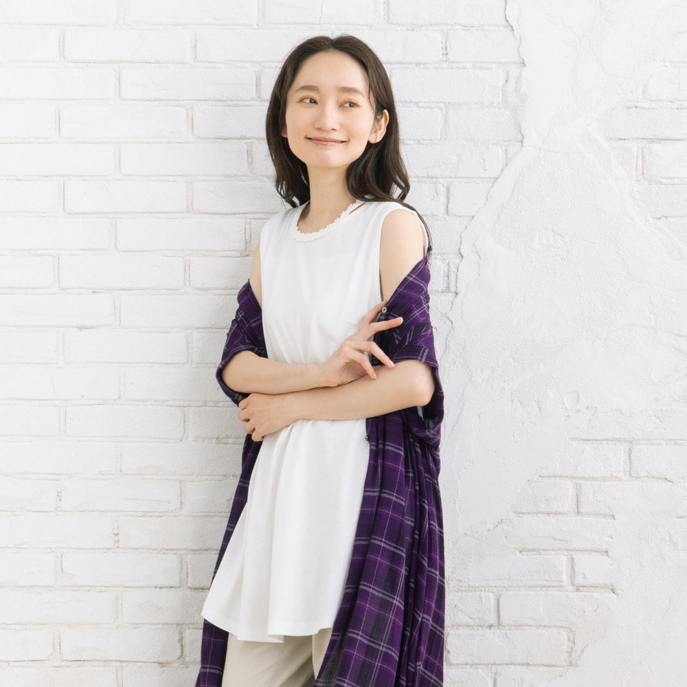 【sabstreet bis】【web限定】 (接触冷感)フラワーレースストラップタンクトップ
