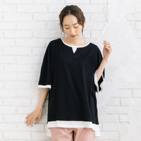 【sabstreet bis】【web限定】 【接触冷感】フェイクレイヤードカットソー