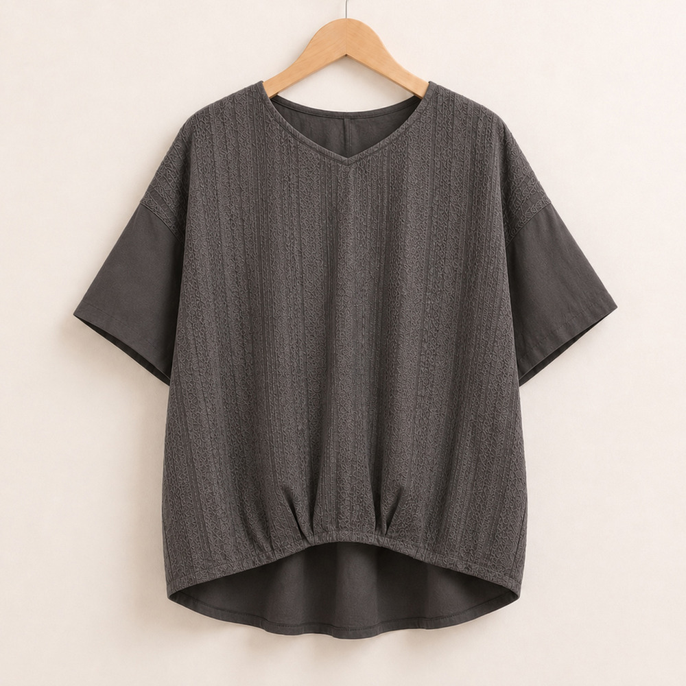 【sabstreet bis】【web限定】【接触冷感】 レース切替裾タックカットソー1