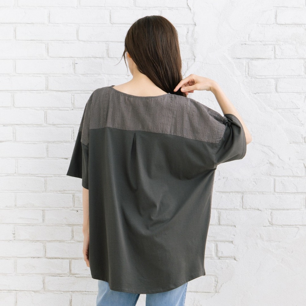 【sabstreet bis】【web限定】【接触冷感】レース切替裾タックカットソー11