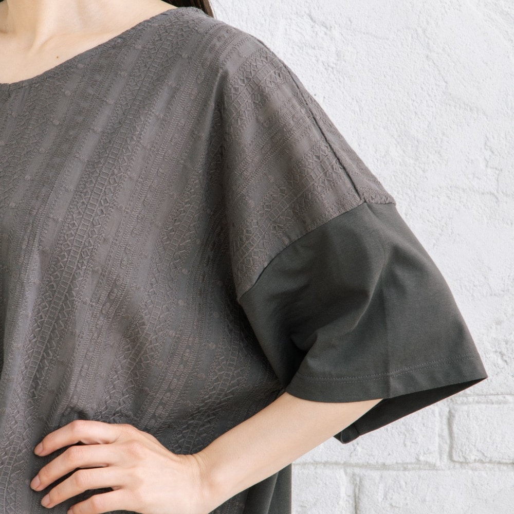 【sabstreet bis】【web限定】【接触冷感】レース切替裾タックカットソー14