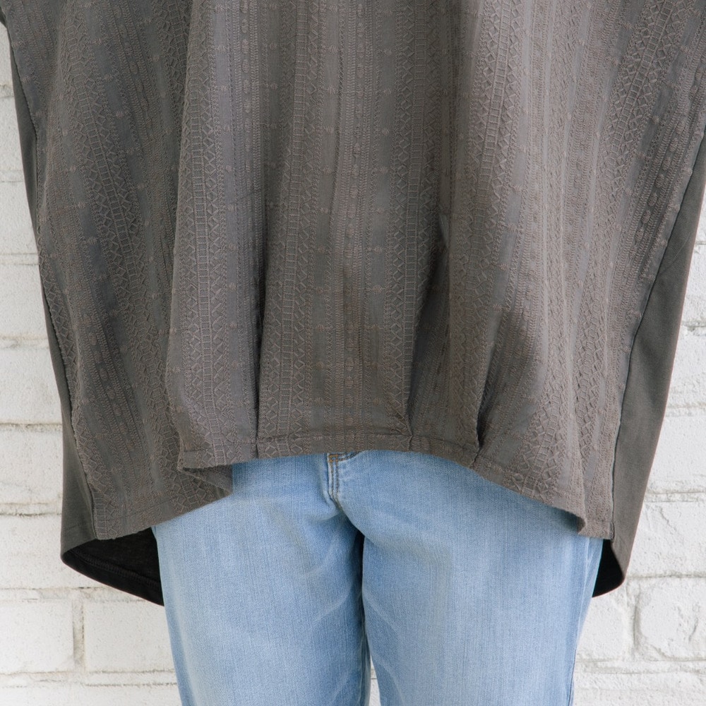 【sabstreet bis】【web限定】【接触冷感】レース切替裾タックカットソー15