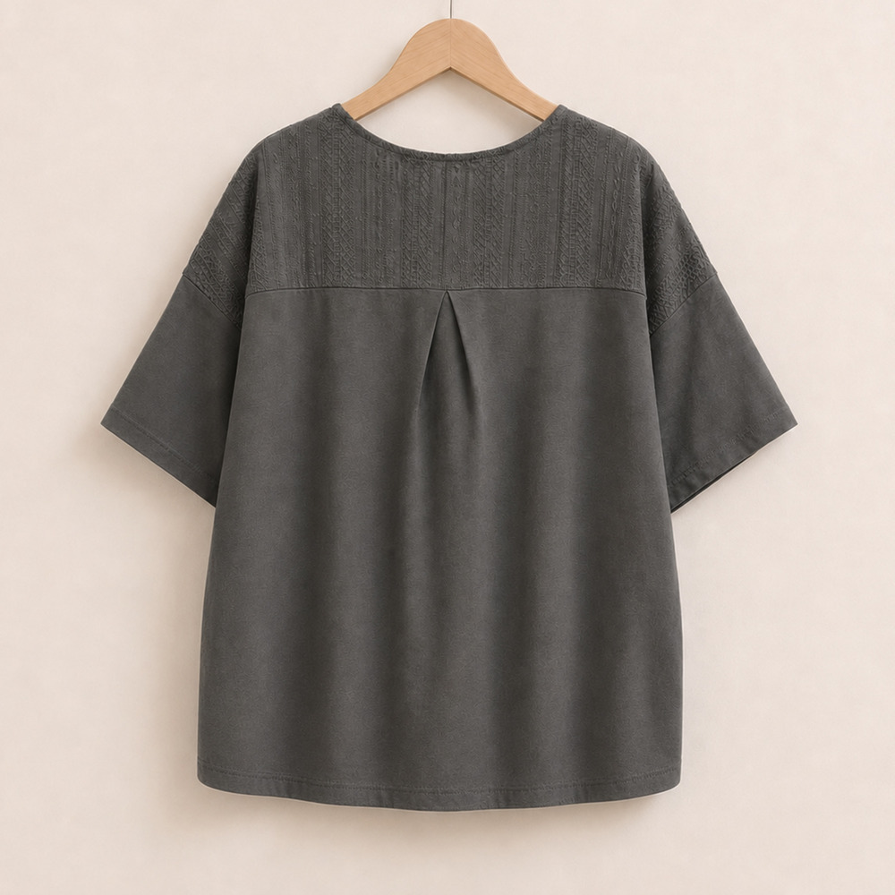 【sabstreet bis】【web限定】【接触冷感】 レース切替裾タックカットソー2
