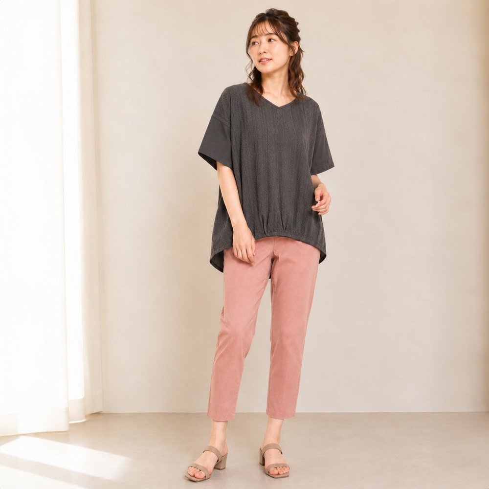 【sabstreet bis】【web限定】【接触冷感】レース切替裾タックカットソー6