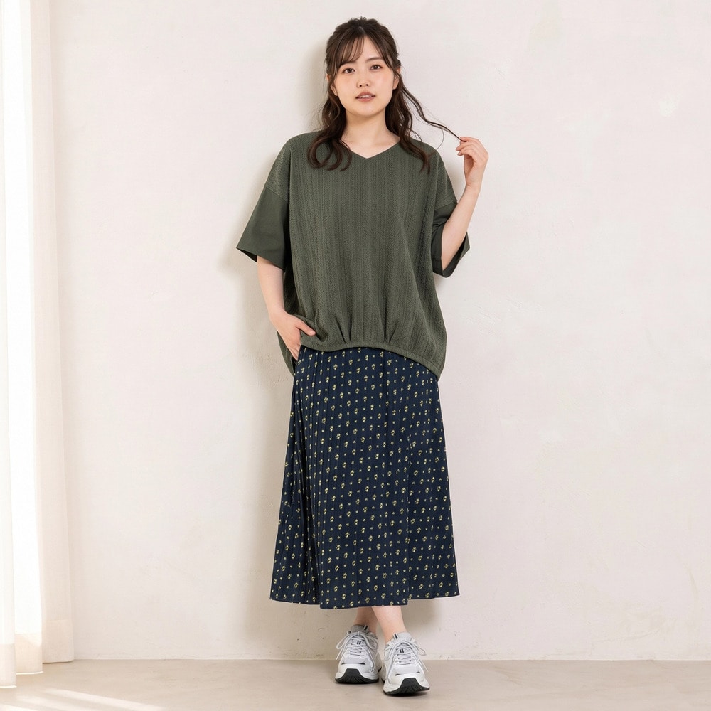 【sabstreet bis】【web限定】【接触冷感】レース切替裾タックカットソー7