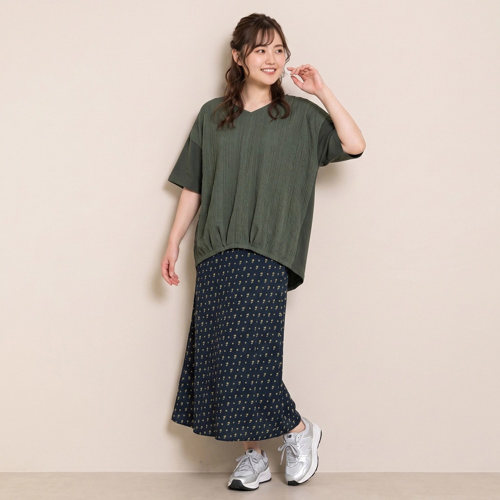 【sabstreet bis】【web限定】【接触冷感】レース切替裾タックカットソー8