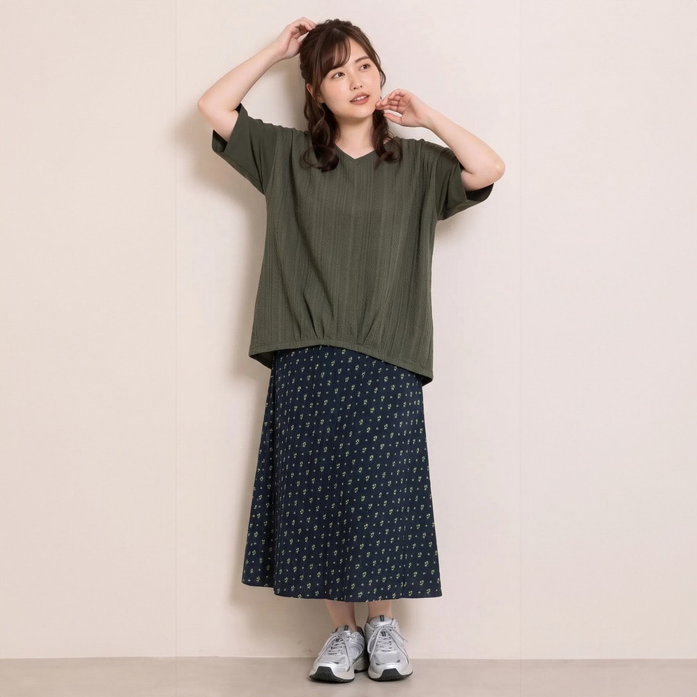 【sabstreet bis】【web限定】【接触冷感】レース切替裾タックカットソー9