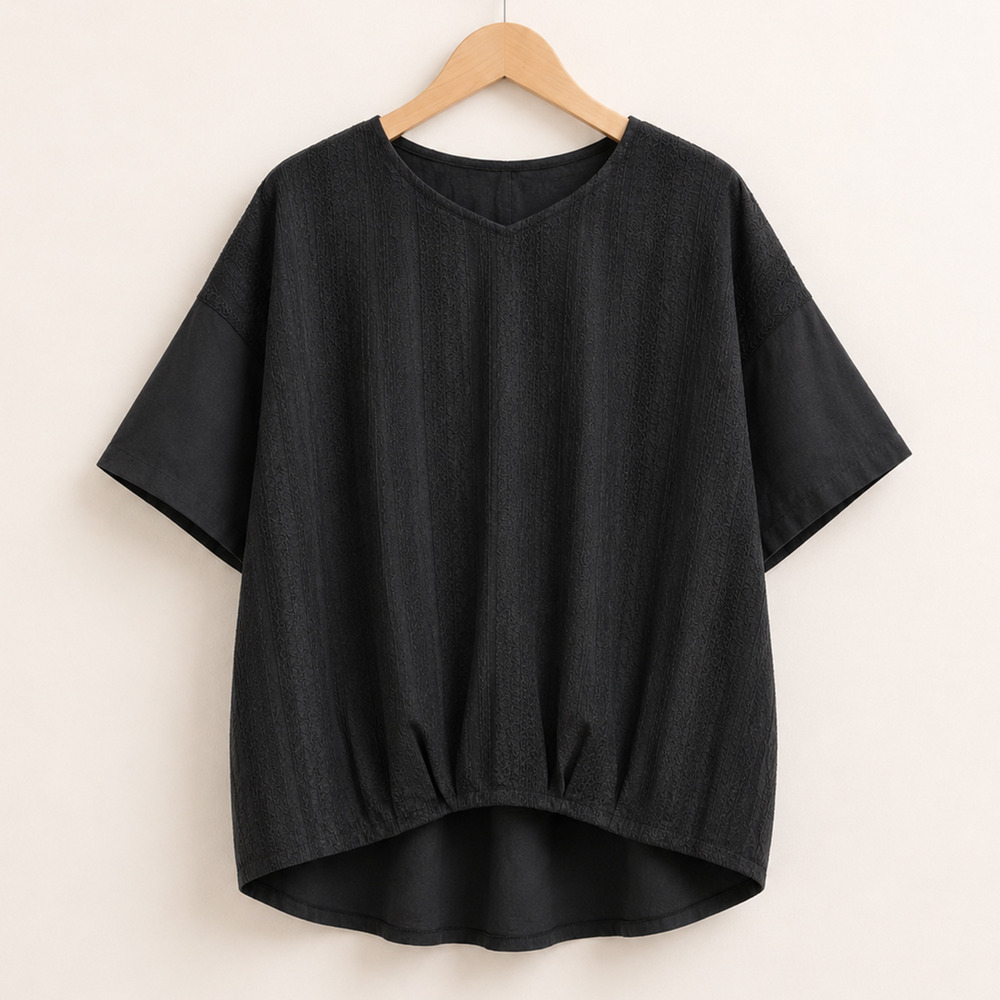 【sabstreet bis】【web限定】【接触冷感】 レース切替裾タックカットソー1