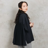 【sabstreet bis】【web限定】 【接触冷感・吸汗速乾】バックプリーツ6分袖ブラウス