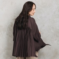 【sabstreet bis】【web限定】 【接触冷感・吸汗速乾】バックプリーツ6分袖ブラウス