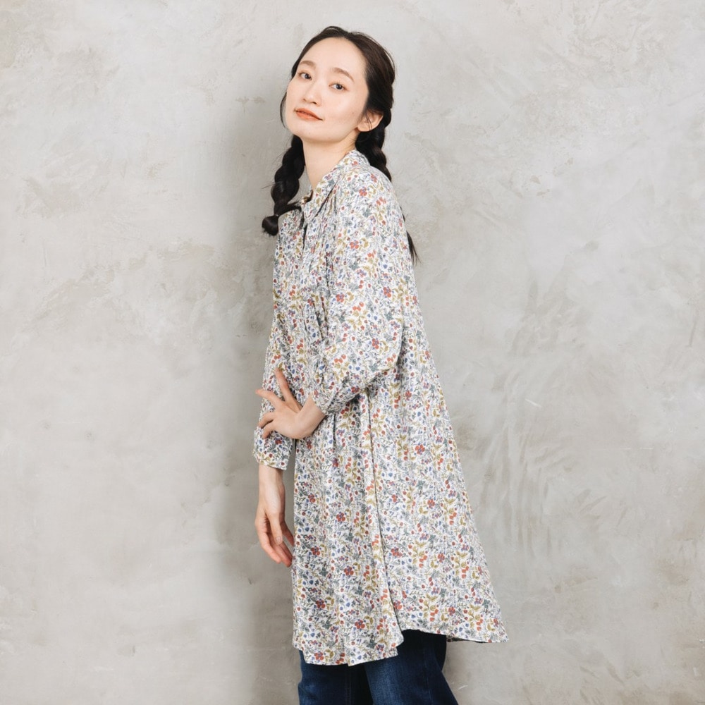 【sabstreet bis】【web限定】 アソートプリントピンタックシャツワンピース